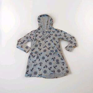 Raya Sun Dress Swim Cover Up Small/Medium Gray Blue Coastal Nautical Beach